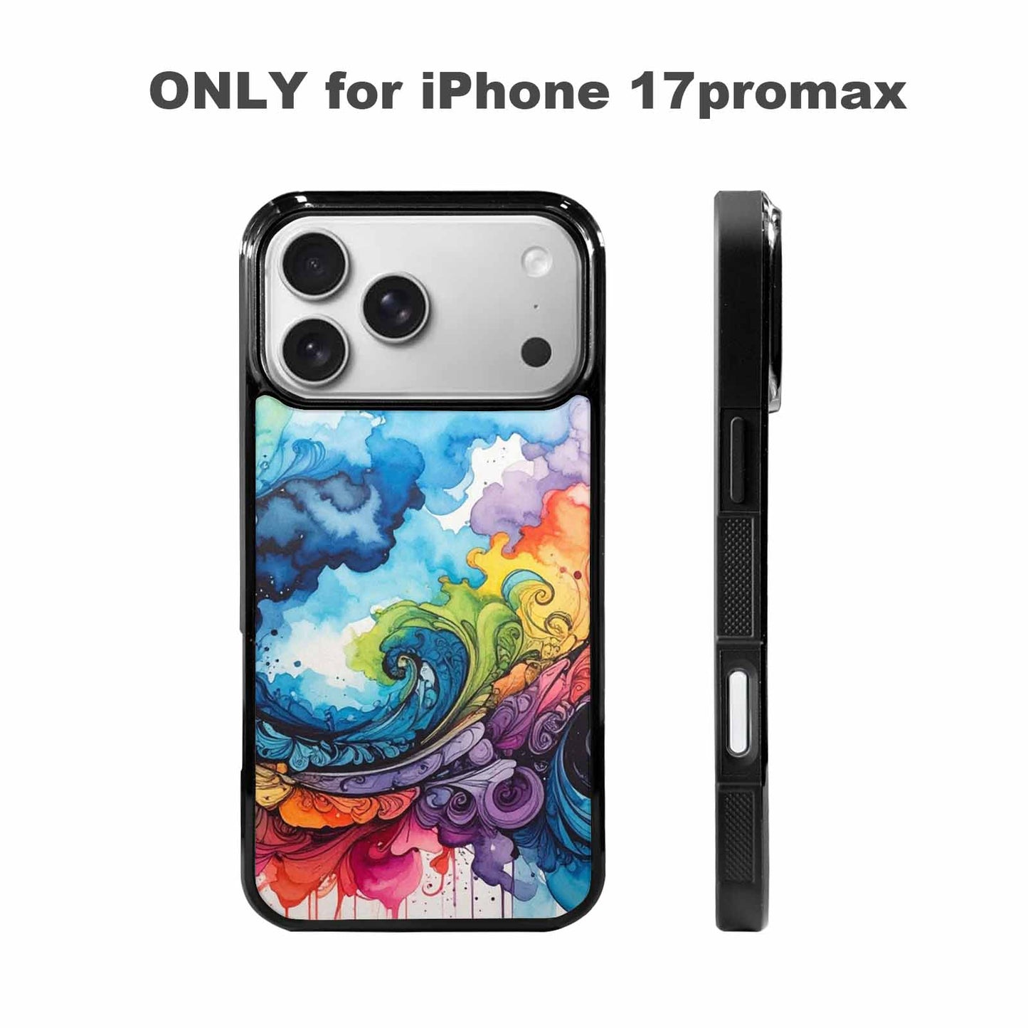 iPhone 17 Pro Max Case — Tie Dye Swirls (black Tie Dye, Custom Made Phone Cover