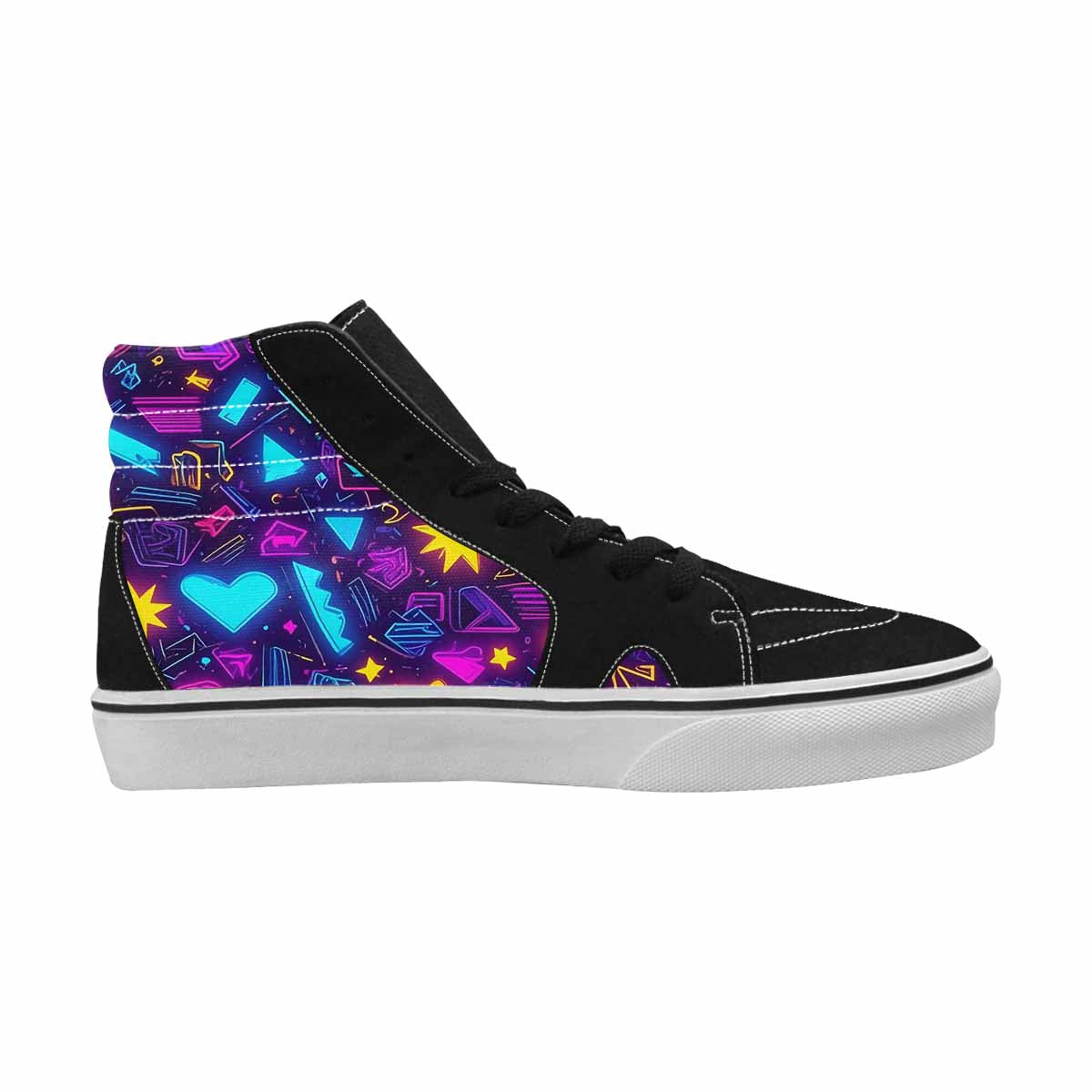 MEN'S 80s Retro Motif 80s High Top Canvas Grunge Custom Shoes