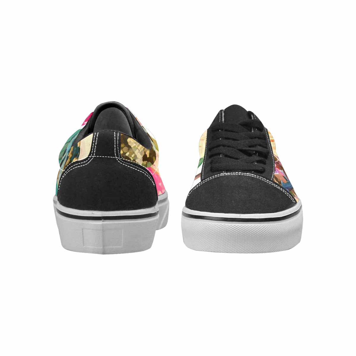 MEN'S Floral Snake Print Canvas Lace-Up Aesthetic Custom Shoes