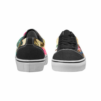 MEN'S Floral Snake Print Canvas Lace-Up Aesthetic Custom Shoes