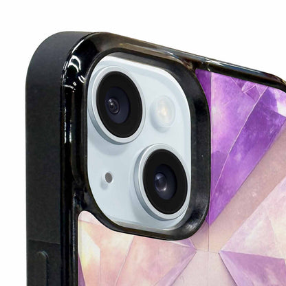 iPhone 15 Plus Case — Amethyst Crystal Art Pattern, Custom Made Phone Cover
