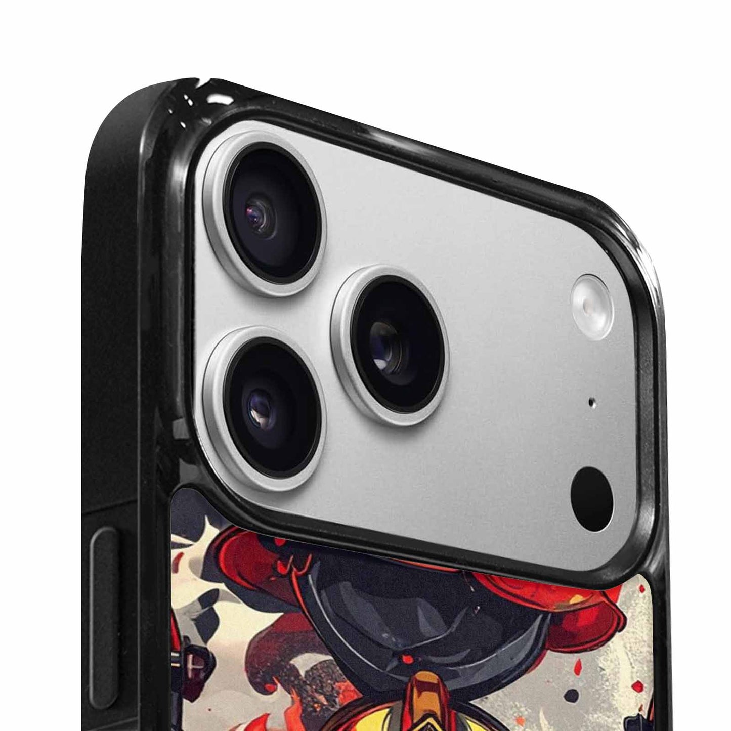 iPhone 17 Pro Max Case — Firefighter Pattern, Flames Axes Original Art, Customized Protective Case