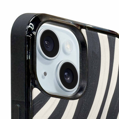 iPhone 15 Case — Modern Zebra Stripe Custom Personalized Phone, Original Design Phone Case