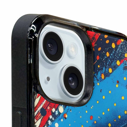 iPhone 15 Case — Comic Halftone Comic Bursts Pattern Hundreds, Customized Protective Case