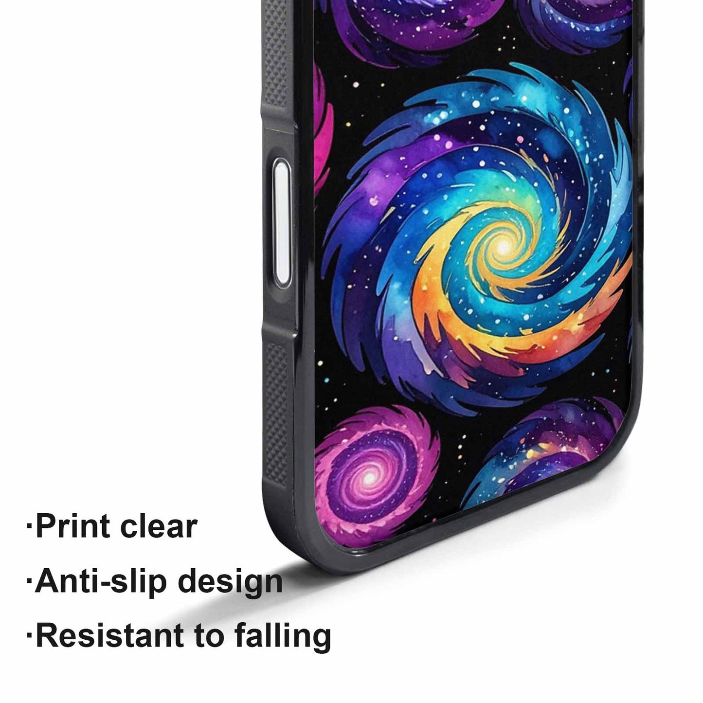 iPhone 17 Pro Case — Rose Galaxy Art Seamless Pattern Galaxy, Custom Printed Phone Case