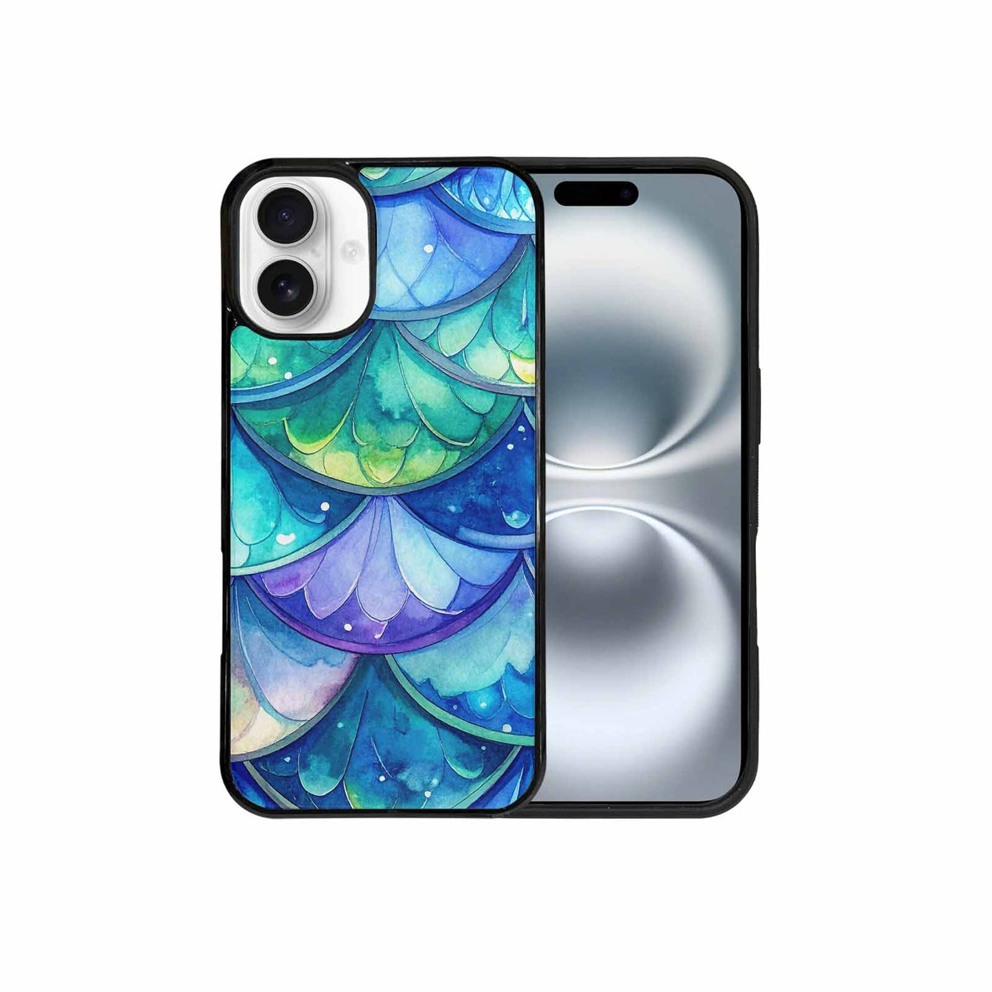 iPhone 16 Plus Case — Mermaid Scale Art Pattern, Customized Protective Case