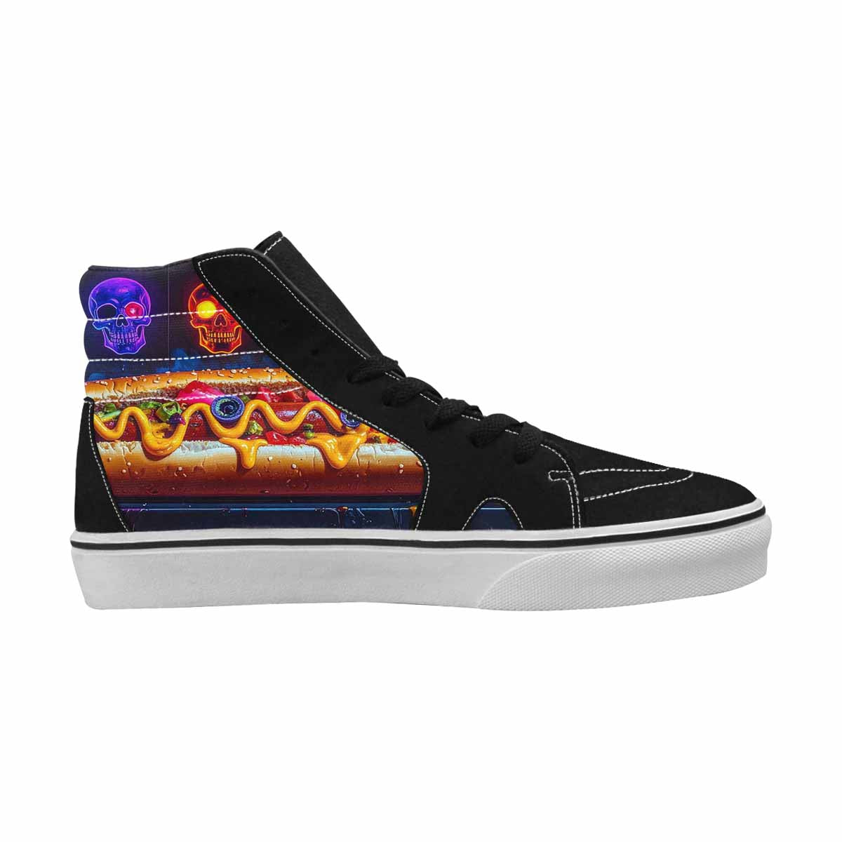 MEN'S Toxic Skeleton Hot Dog High Top Canvas Y2K Custom Shoes