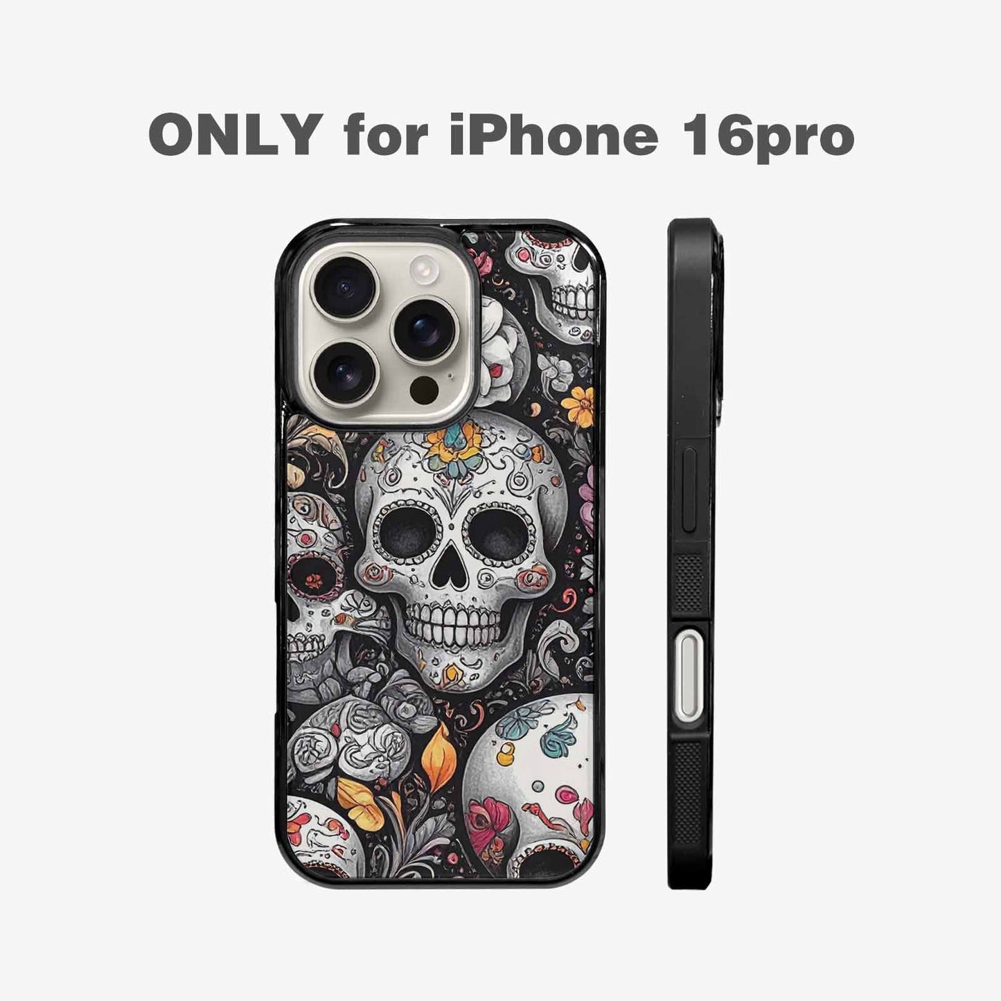 iPhone 16 Pro Case — Greyscale Black And White Dark Black, Custom Print Case Cover