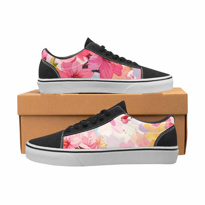 WOMEN'S Cherry Blossom Branch Lace-Up Canvas Dark Academia Sneakers