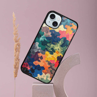 iPhone 15 Plus Case — Camo Patches Full Color Vibrant Camo, Original Design Phone Case