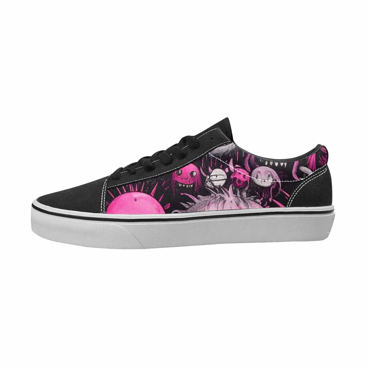 MEN'S Monsters Black & Pink Ink Canvas Custom Fashion Wallpaper Art Customized Sneakers