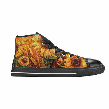 WOMEN'S Van Gogh-Style Swirl High Top Canvas Dark Academia Custom Shoes