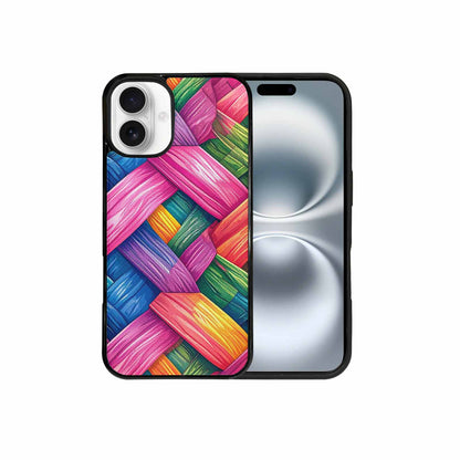 iPhone 16 Plus Case — Polysexual Flag Color Theme Small Rainbow, Custom Designed Case Cover
