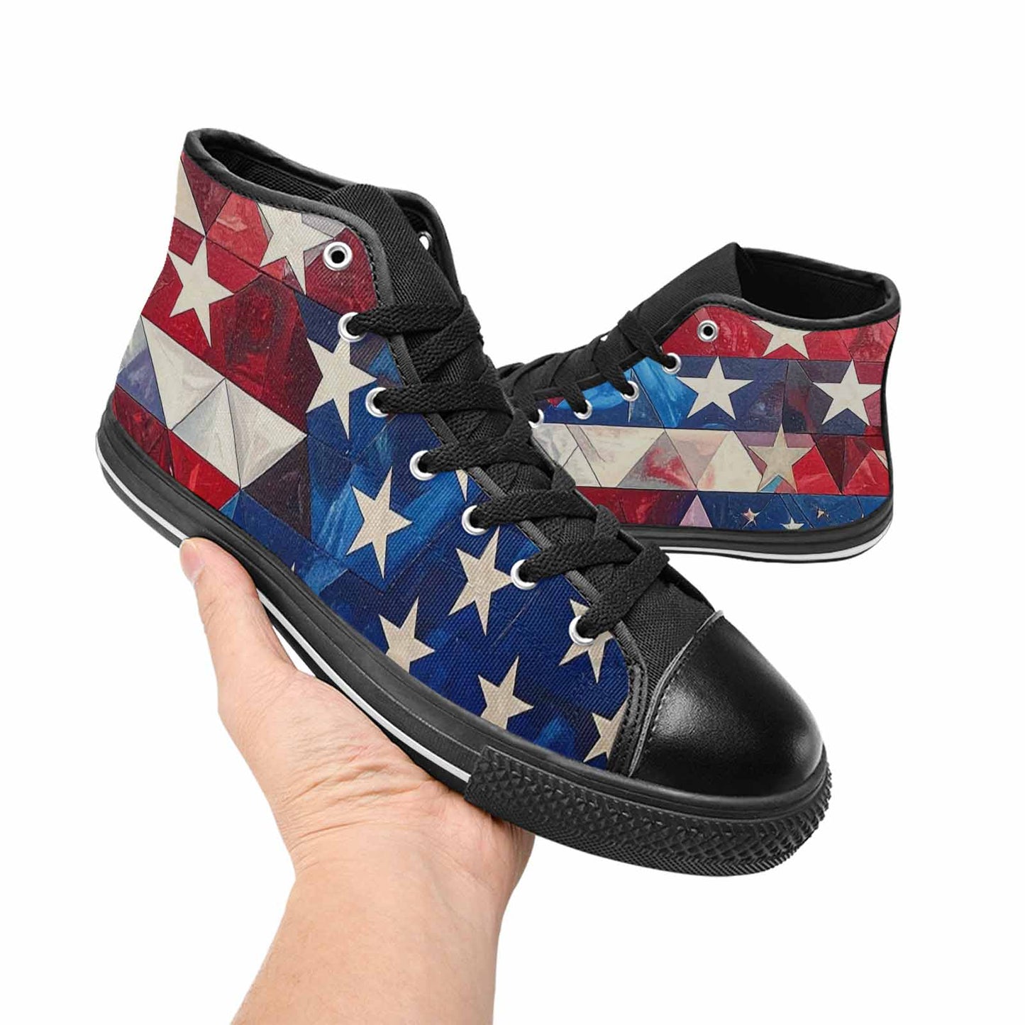 MEN'S American Flag Stars High Top Canvas Dark Academia Shoes
