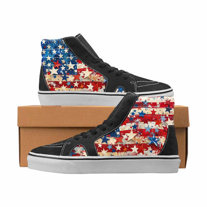 WOMEN'S Patriotic High Top Canvas Streetwear Vivid Custom Printed Shoes
