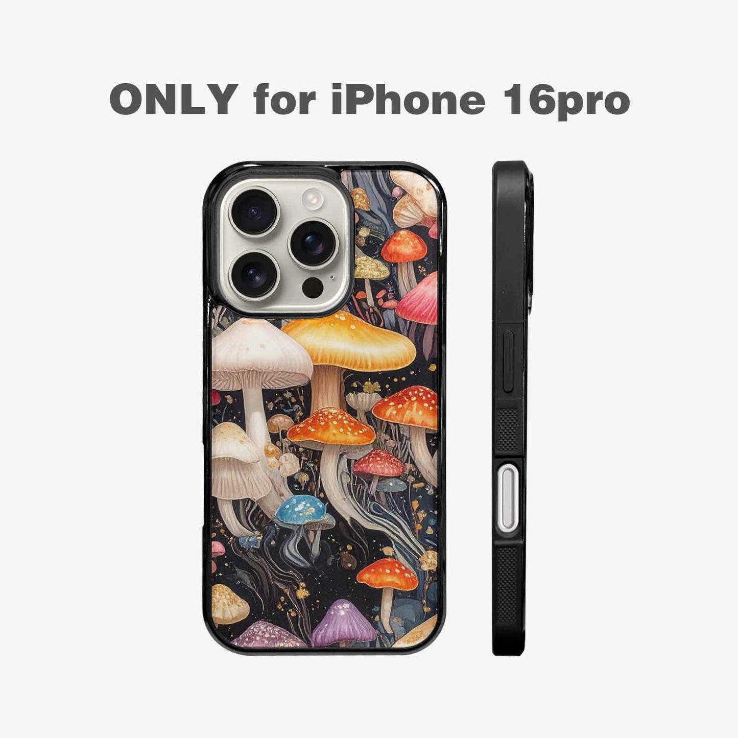 iPhone 16 Pro Case — Mushrooms Pattern Hundreds Of, Customized Protective Case
