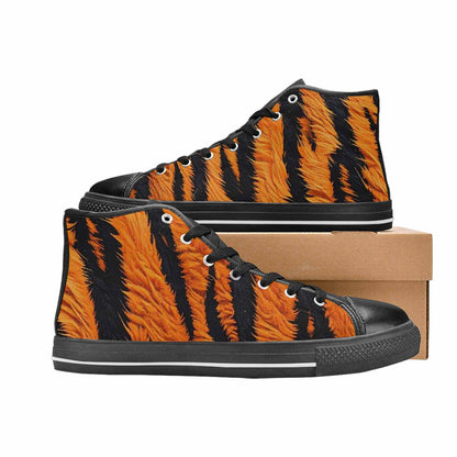 MEN'S Bold Tiger Stripe High Top Canvas Y2K Shoes