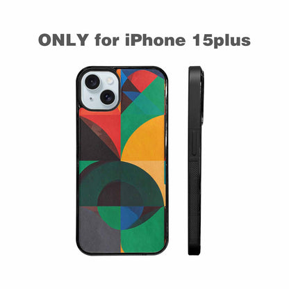 iPhone 15 Plus Case — 1990s Memphis Art Pattern, Custom Print Case Cover