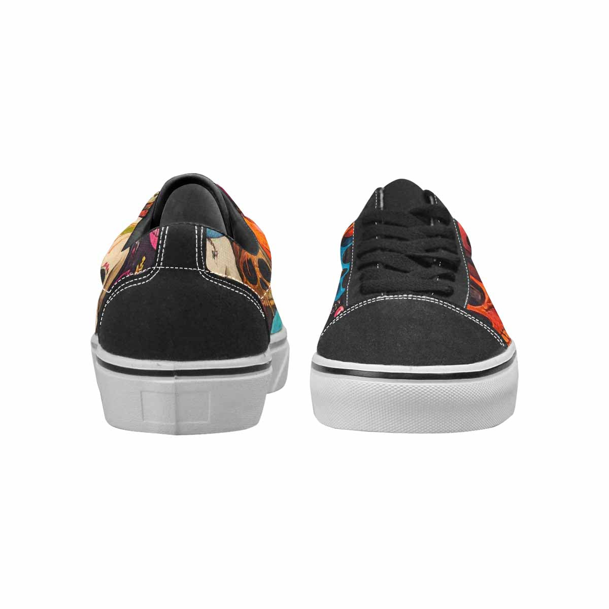 WOMEN'S Skulls (general) Skulls Lace-Up Canvas Surreal Shoes
