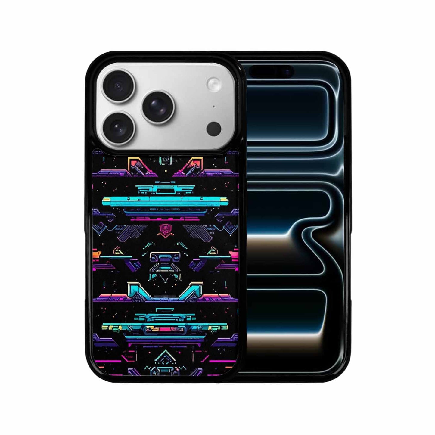 iPhone 17 Pro Case — Retro Pixel Art Pattern Bit Retro, Custom Print Case Cover