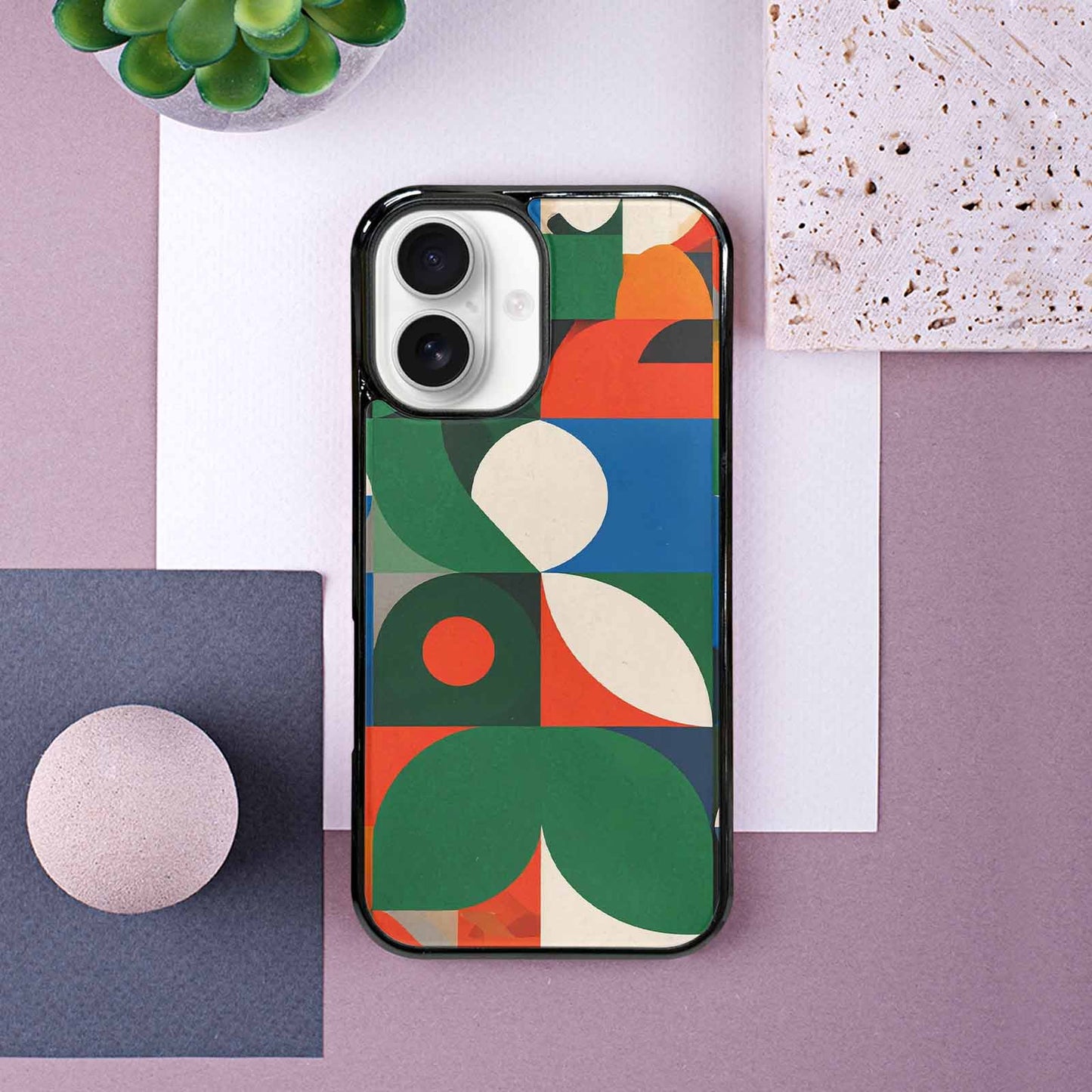 iPhone 16 Case — 1990s Memphis Art Pattern, Custom Print Case Cover