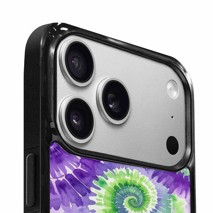 iPhone 17 Pro Case — Tie Dye Purple Green Blended Tie, Custom Phone Case