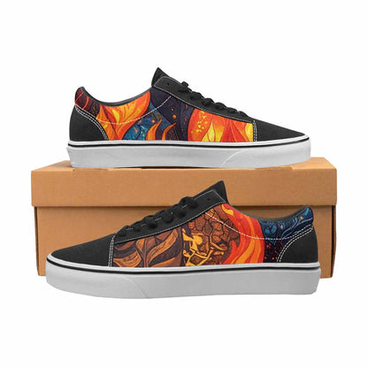 WOMEN'S Fire Flame Canvas Lace-Up Wallpaper Art Shoes