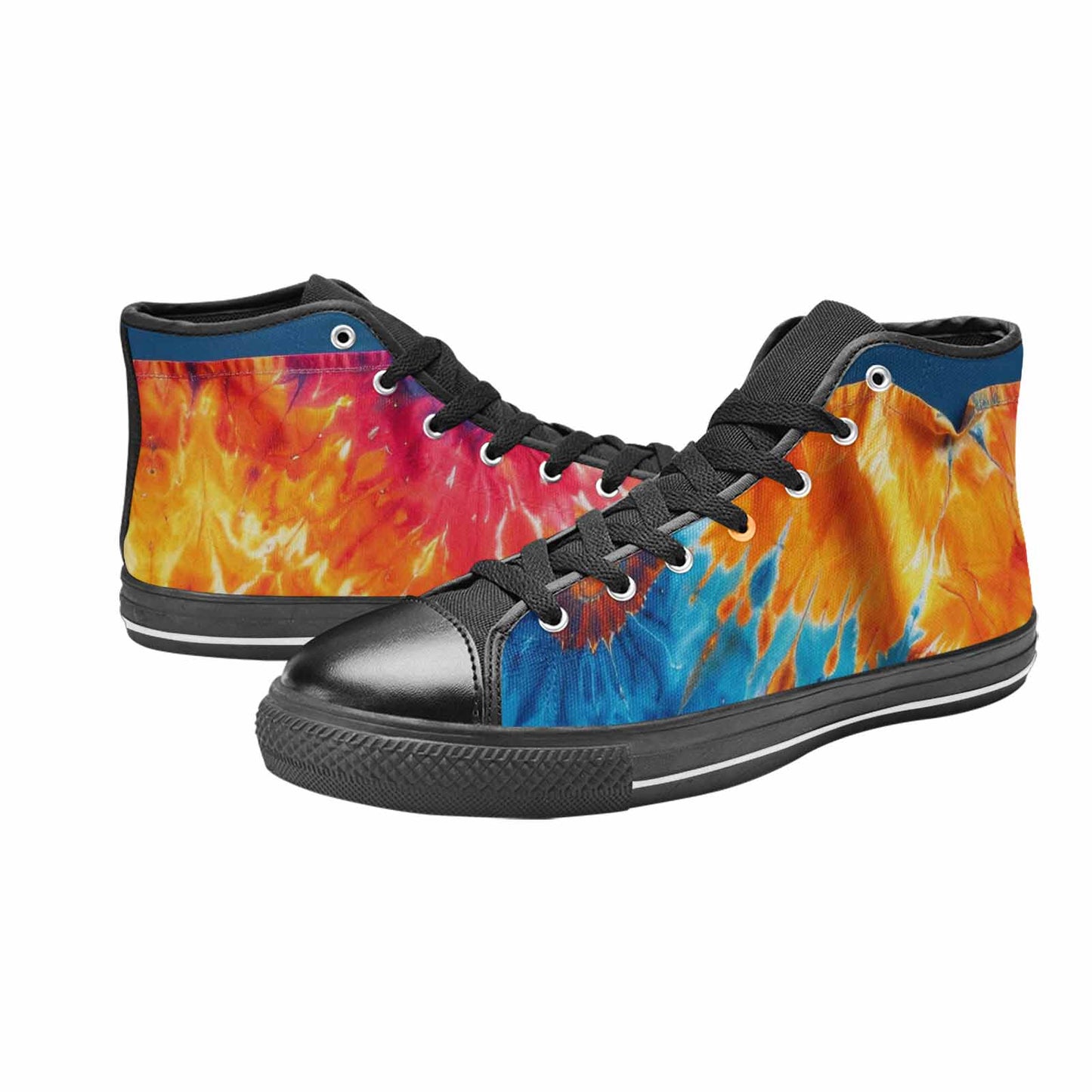 MEN'S Tie Dye Mixed Style High Top Canvas Neon Fantasy Custom Sneakers