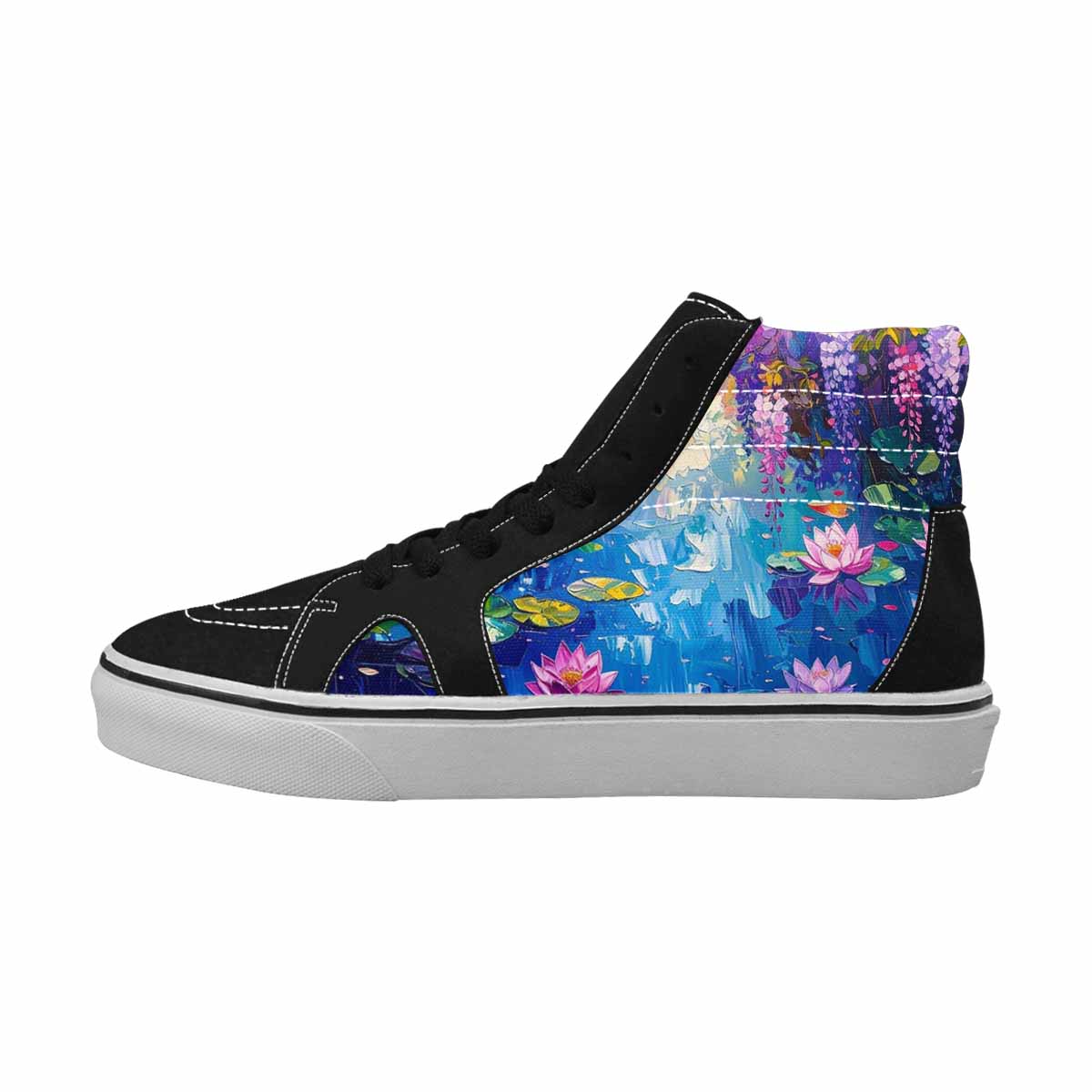 MEN'S Full Color Vibrant Monet High Top Canvas Neon Fantasy Shoes