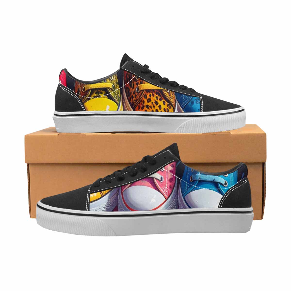 WOMEN'S Smiley Faces Lace-Up Canvas Grunge Custom Shoes