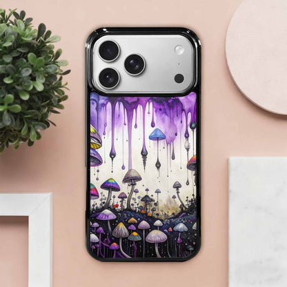 iPhone 17 Pro Max Case — Black &amp; Purple Ink Original Art, Unique Phone Case Design