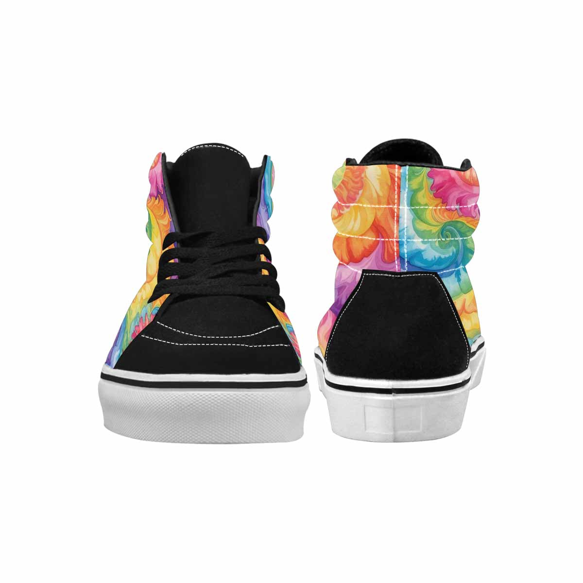 MEN'S Tie Dye Swirls Tie High Top Canvas Wallpaper Art Sneakers