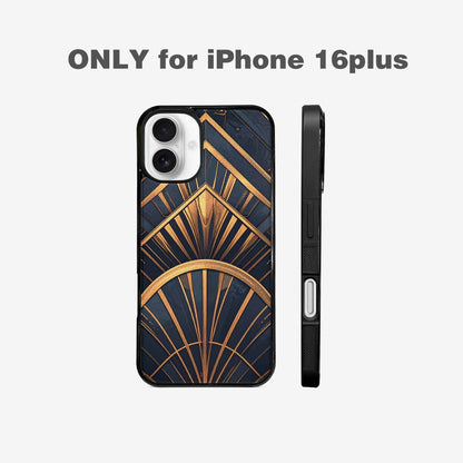 iPhone 16 Plus Case — Art Deco Illustration Pattern, Custom Printed Phone Case