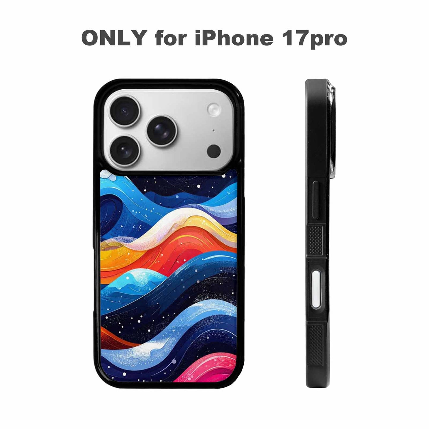 iPhone 17 Pro Case — Glossy Winter Wave Seamless Cartoon Cute, Custom Made Phone Cover