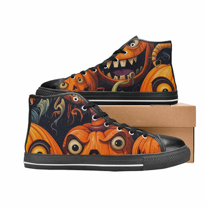 MEN'S Cartoon Pumpkin Monster High Top Canvas Y2K Custom Shoes