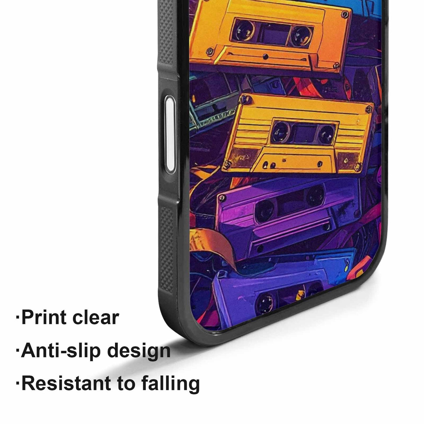 iPhone 17 Case — Retro Cassette Tape Pattern Retro Vintage, Custom Printed Phone Case