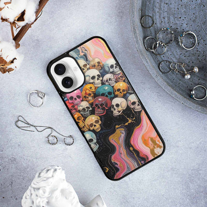 iPhone 16 Plus Case — Skulls Marbleskulls Pattern, Custom Print Case Cover
