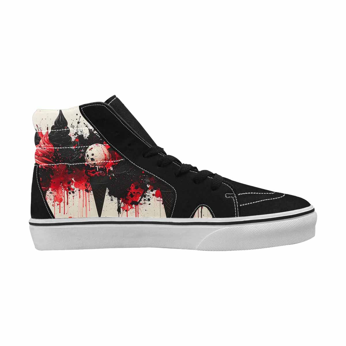 MEN'S Ice Cream Motif High Top Canvas Melting Art Custom Sneakers