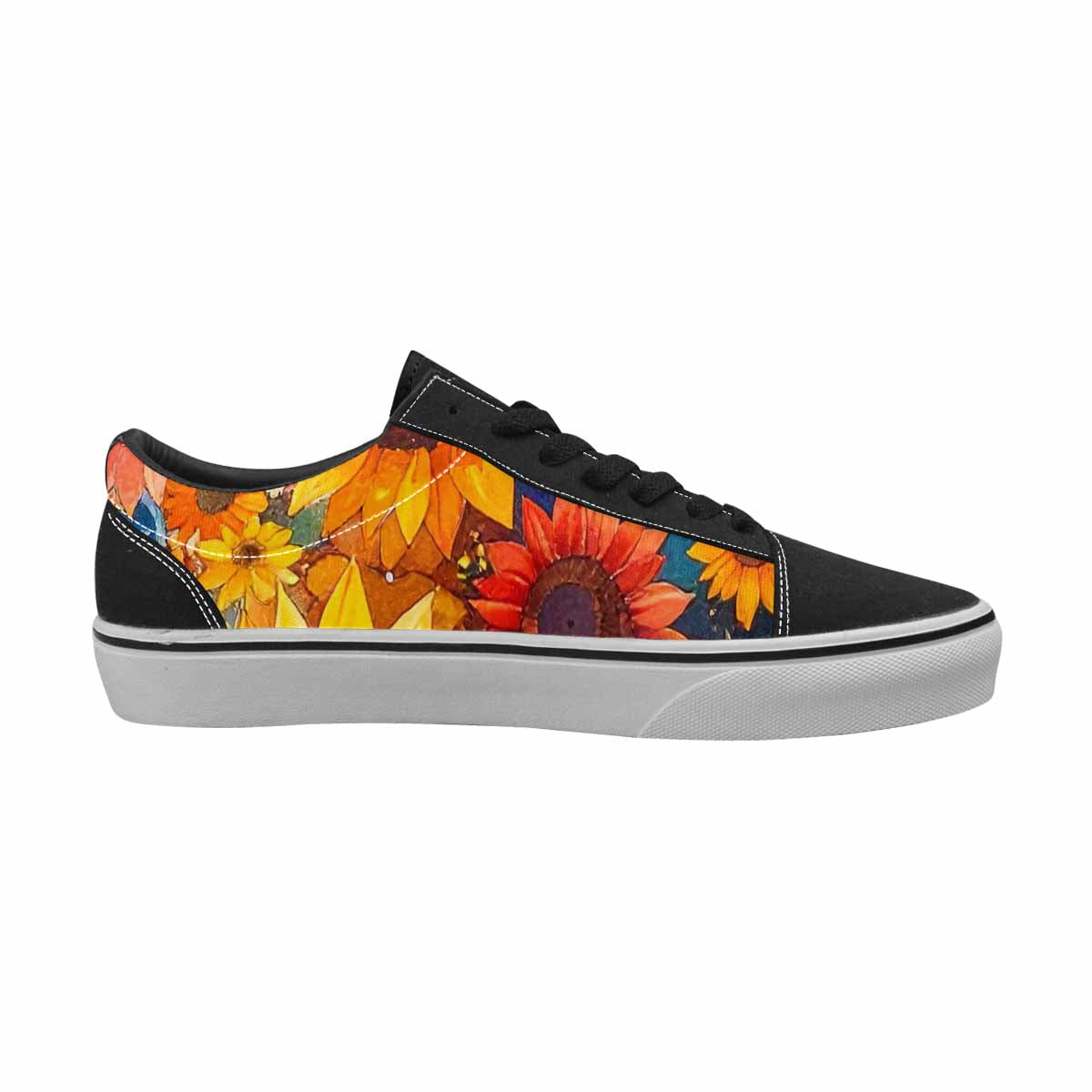 WOMEN'S Sunflower Burst Lace-Up Canvas Vibrant Chaos Sneakers