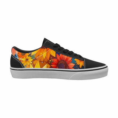 WOMEN'S Sunflower Burst Lace-Up Canvas Vibrant Chaos Sneakers