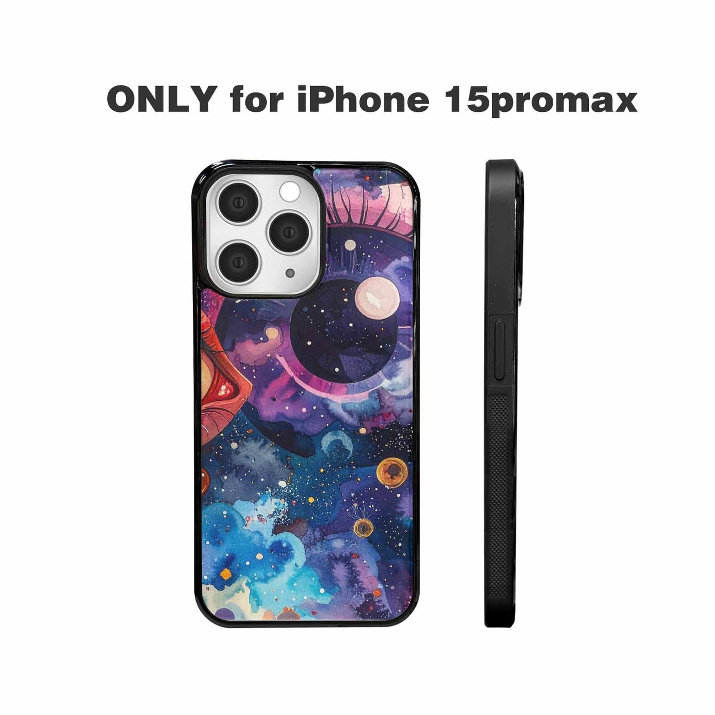 iPhone 15 Pro Max Case — Cartoon Eyeballs Galaxy, Original Design Phone Case