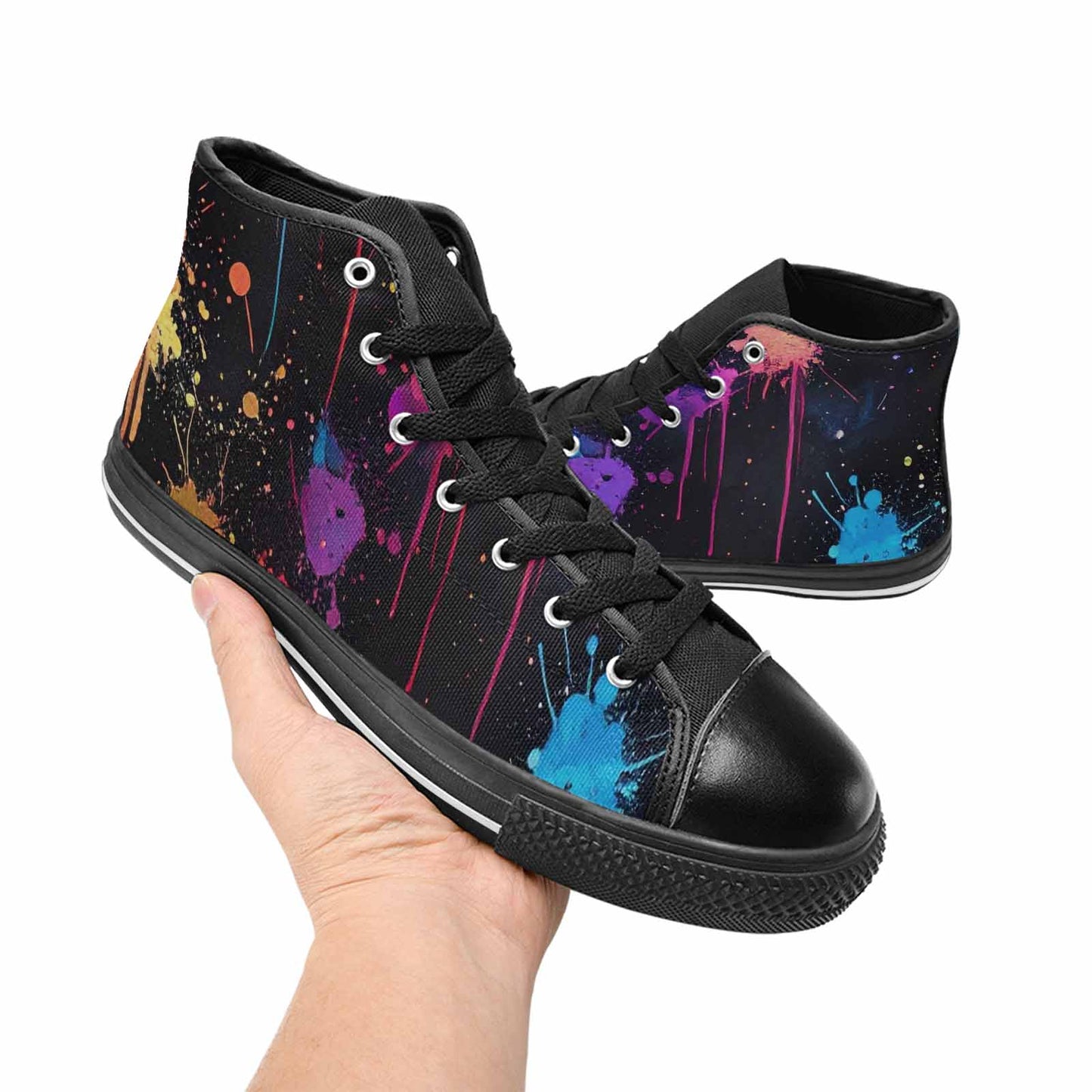 MEN'S Paint Splatter High Top Canvas Vivid Shoes