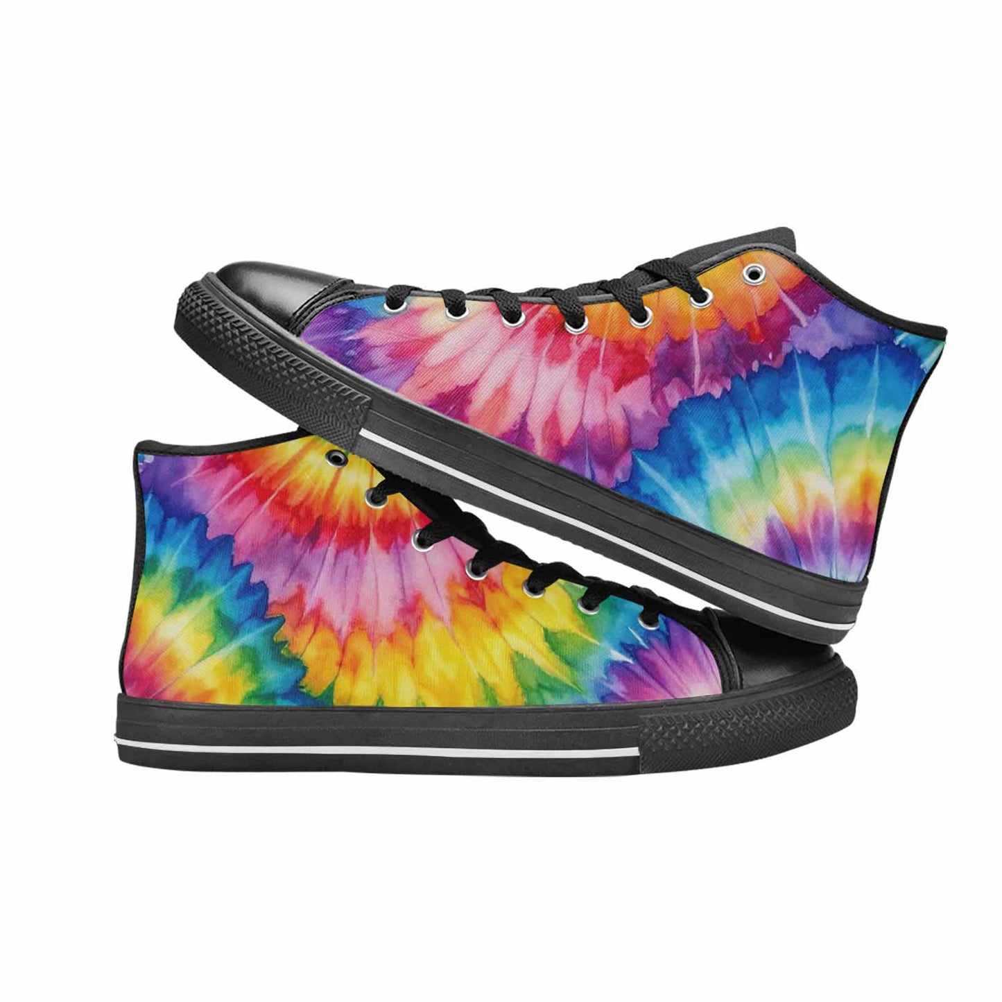 MEN'S Tie Dye - High Top Canvas Aesthetic Custom Shoes