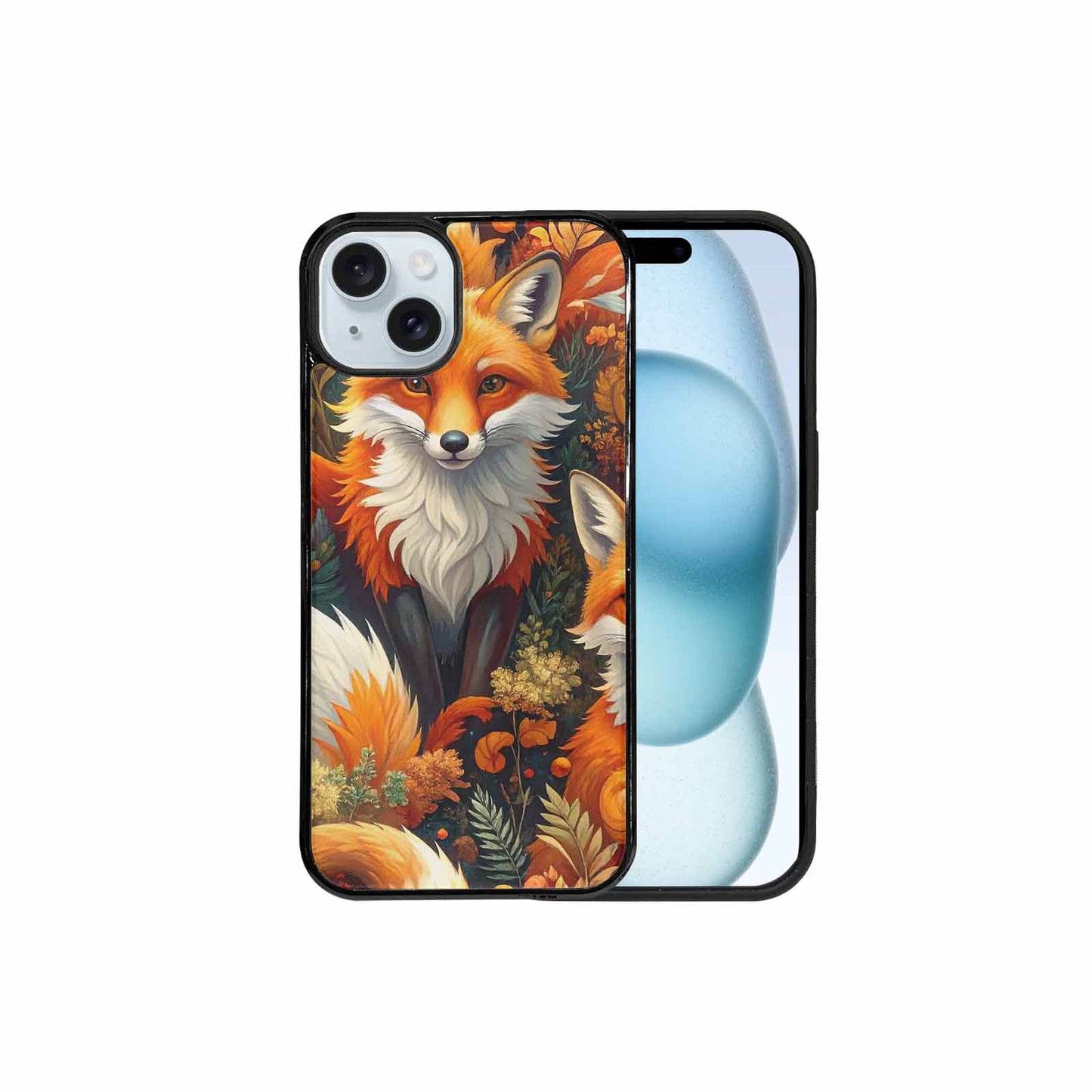 iPhone 15 Plus Case — Fox Forest Fox Forest Pattern Hundreds, Unique Phone Case Design
