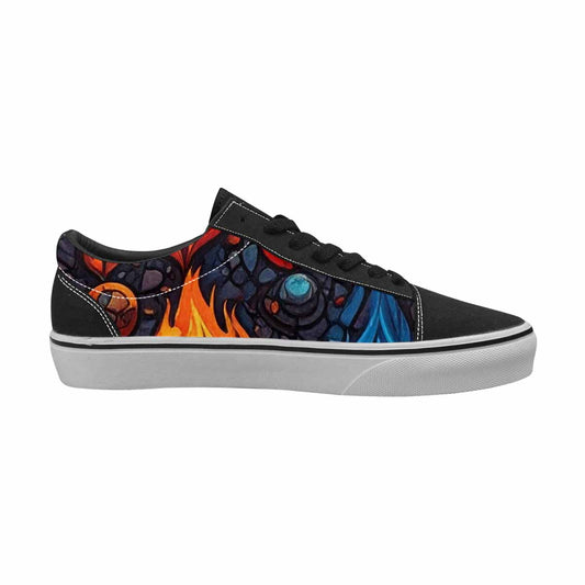 MEN'S Fire Flame Canvas Lace-Up Grunge Custom Shoes