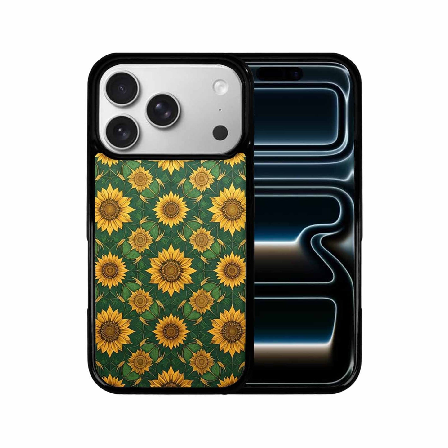 iPhone 17 Pro Case — Sunflower Motifs Arranged In A Floral, Custom Printed Phone Case