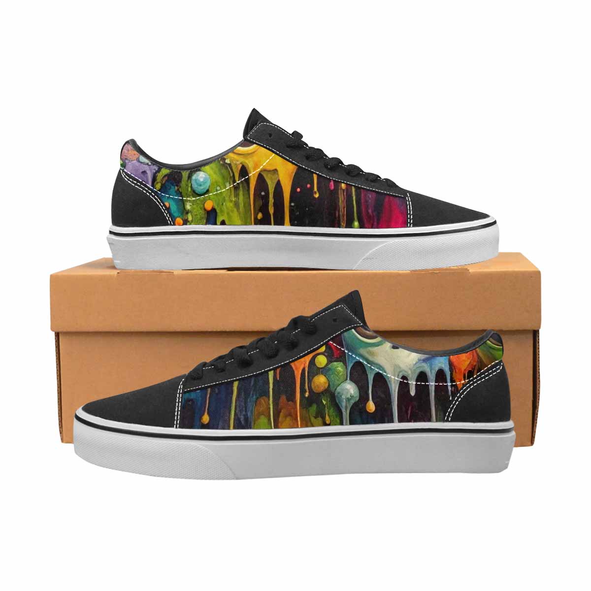 WOMEN'S Aliens  Camo Melting Lace-Up Canvas Dreamcore Custom Shoes
