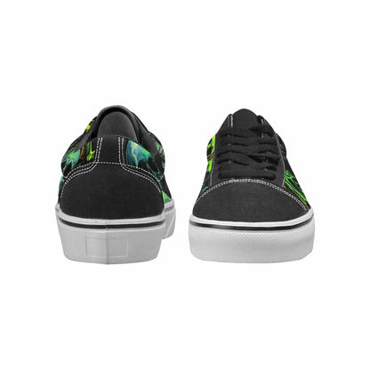 WOMEN'S Skeletons × Neon Green Lace-Up Canvas Dark Academia Custom Sneakers