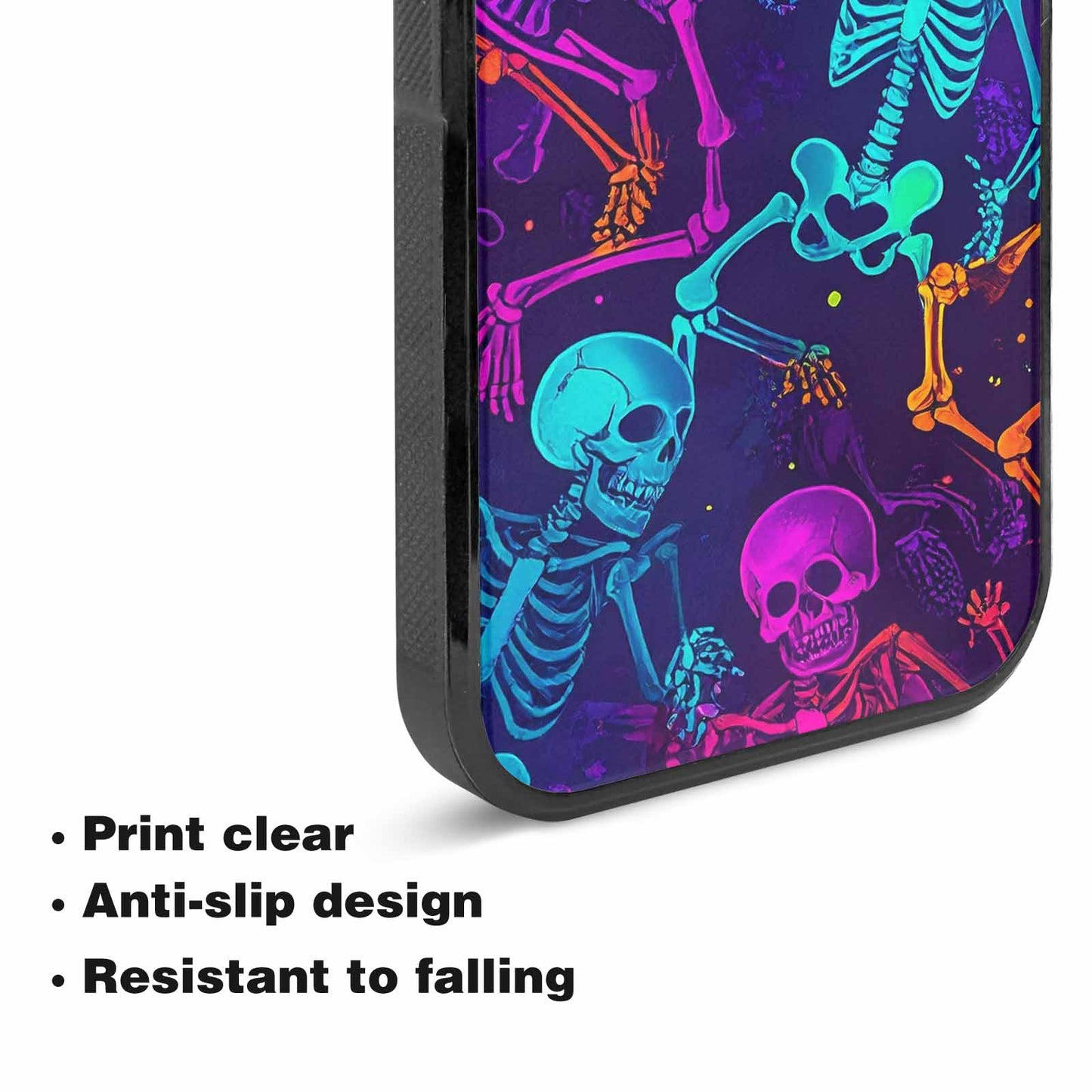 iPhone 15 Plus Case — Glowing Skeleton Pattern Hundreds Of Small, Custom Made Phone Cover