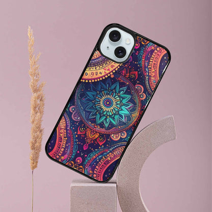 iPhone 15 Plus Case — Paisley Mandala, Custom Printed Phone Case